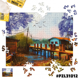 Дерев'яні пазли Wortex Woods Старе рибальське село 30х40 см 256 елементи лабіринт PZL31012M