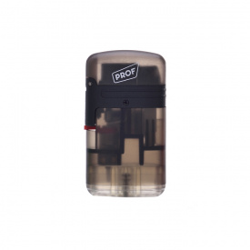 Зажигалка газовая 2 турбо Prof Double Jet Flame Transparent Черная (40803728BL)