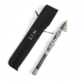 Удочка телескопическая для рыбалки LEO 27593 2.1 м Черный (6909-25855)