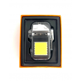 Зажигалка USB аккумуляторная электроимпульсная с LED фонариком СОВ Lighter 9033 Черный