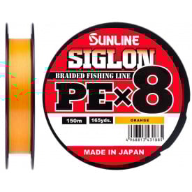 Шнур Sunline Siglon PE х8 150m #0.4/0.108mm 6lb/2.9kg Оранжевый (1013-1658.09.85)