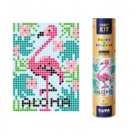 Картина за номерами стікерами в тубусі Фламінго 33х48см 1200 стікерів. 1777