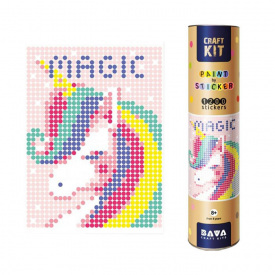 Картина за номерами стікерами в тубусі Умняшка Єдиноріг 33х48см. 1200 стікерів 1784