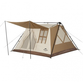 Палатка четырехместная с навесом Naturehike CNH22ZP029 Светло-коричневый (2329007920)