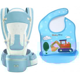 Хипсит эрго-рюкзак кенгуру переноска с сеткой слюнявчик-трансформер Baby Carrier 20 кг 6 в 1 Мятный (vol-9873)