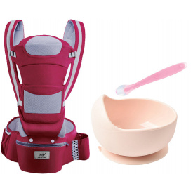 Хипсит эрго-рюкзак и тарелка с ложкой Baby Carrier Y4 6 в 1 Красный/бежевый (vol-10121)