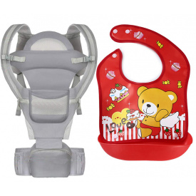 Хипсит эрго-рюкзак кенгуру переноска слюнявчик-трансформер Baby Carrier 20 кг 6 в 1 Серый (vol-9894)