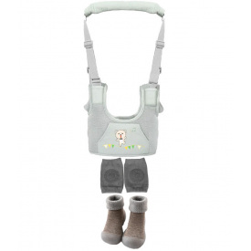 Набір 2Life віжки-ходунки з наколінниками та черевички Сірий (vol-9245)