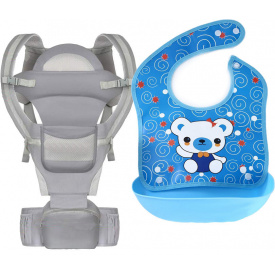 Хипсит эрго-рюкзак кенгуру переноска слюнявчик-трансформер Baby Carrier 20 кг 6 в 1 Серый (vol-9892)