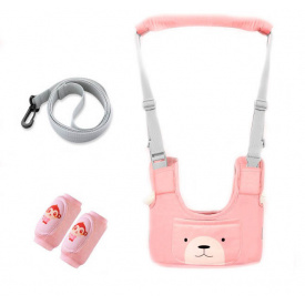 Дитячі віжки-ходунки з додатковими підкладками Рожевий (vol-1009)