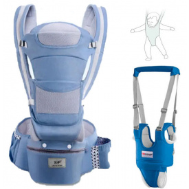 Кенгуру-переноска 6 в 1 Baby Carrier і Віжки-ходунки Блакитний (vol-8971)