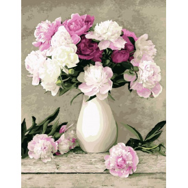 Картина за номерами BrushMe Преміум "Ніжні півонії" 40х50см PBS069