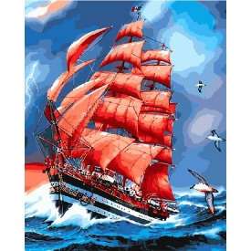 Картина за номерами BrushMe "Червоні вітрила" 40х50см BS8794
