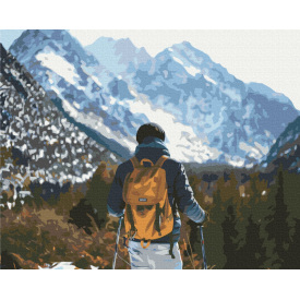 Картина за номерами BrushMe "Мандрівник у горах" 40х50см BS52536