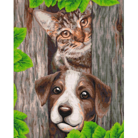 Картина за номерами BrushMe "Допитливі друзі" 40х50см BS52088