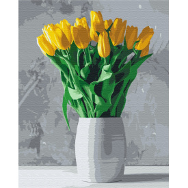 Картина за номерами BrushMe "Букети із жовтих тюльпанів" 40х50см BS52639