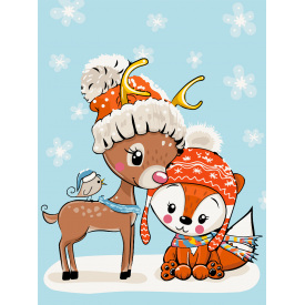 Дитяча картина за номерами BrushMe "Оленя з лисичкою" 30х40см KBS0077