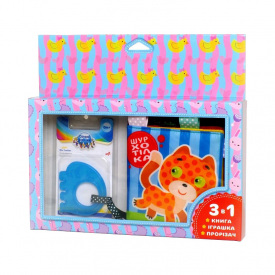 Мягкая книжка-шуршалка Котик Книжковий хмарочос 403785 с прорезывателем