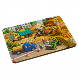 Дерев'яний пазл-вкладиш "Будівництво - 3" Ubumblebees ПСД147 PSD147 маленький