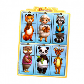 Дерев'яний пазл-вкладиш "Дивовижні звірятка-2" Ubumblebees ПСФ131 PSF131 6 тваринок
