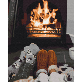 Картина за номерами BrushMe "Затишок біля каміна" 40х50см BS52537