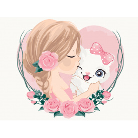 Дитяча картина за номерами BrushMe "Котяче кохання" 30х40см KBS7116