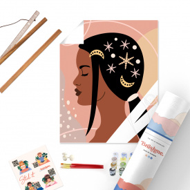 Картина за номерами у тубусі BrushMe Dzen "Космічні деталі краси" 40х50см BST1007