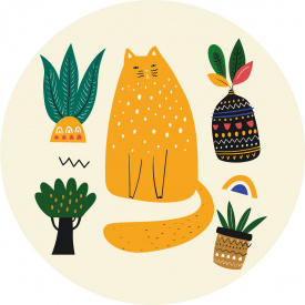 Картина за номерами BrushMe на круглому підрамнику "Помаранчевий мур" Розмір L 40х40см RC0003L