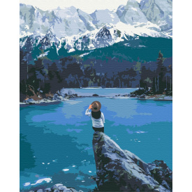 Картина за номерами BrushMe "Мандрівниця в Норвегії" 40х50см BS52426