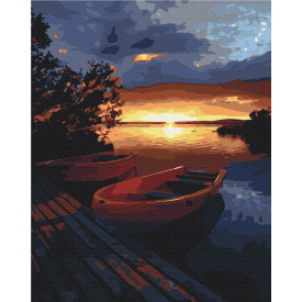 Картина за номерами BrushMe "Гарний захід сонця на озері" 40х50см BS21737