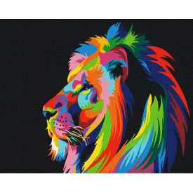 Картина за номерами Brushme XL Райдужний цар звірів 48х60 см Різнокольоровий BS3973L