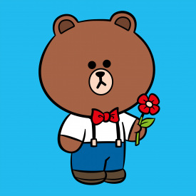 Картина за номерами Santi Лайн Френдс Браун з квіткою 25х25 см Різнокольоровий (955020)