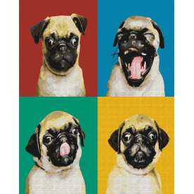 Картина за номерами BrushMe "Колаж з мопсом" 40х50 см BS51001