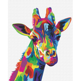 Картина за номерами Brushme XL Райдужний жираф 48х60 см Різнокольоровий BS26194L