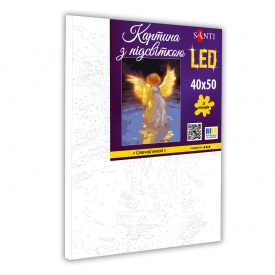 Картина за номерами Santi Сяючий янгол 40x50 см LED підсвітка (955081)