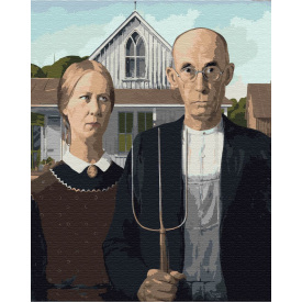 Картина за номерами BrushMe "Американська готика, Грант Вуд" 40х50см BS36702