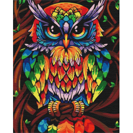Картина за номерами BrushMe "Райдужна мудра сова" 40х50см BS52241