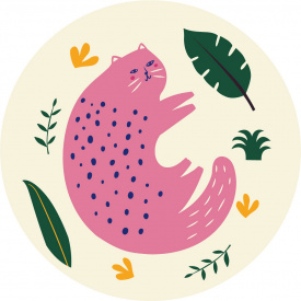 Картина за номерами BrushMe на круглому підрамнику "Рожевий мур" Розмір M 30х30см RC0002M