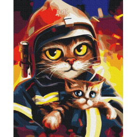 Картина за номерами BrushMe серії Патріот "Котик ДСНС ©Маріанна Пащук" 40х50см BS53236