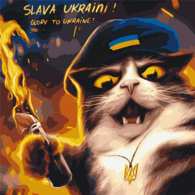 Картина за номерами BrushMe серії Патріот "Котик повстанець ©Маріанна Пащук" 50х50см BS53120M
