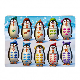 Дерев'яний пазл-вкладиш "Пінгвінчики" Ubumblebees ПСД164 PSD164 рахунок