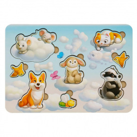 Дерев'яний пазл-вкладиш "Звірі-1" Ubumblebees ПСФ048 PSF048 8 елементів