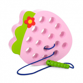 Дерев'яна іграшка Metr+ Шнуровка MD +1228 Полуничка