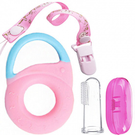 Комплект прорізувачів 2Life Замочок Y4 щітка на палець у кейсі та тримач Рожевий (v-11851)