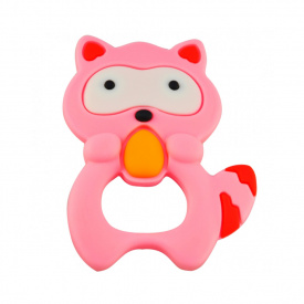 Прорізувач силіконовий "Єнот" Mega Zayka MGZ-0402 (Pink) у футлярі