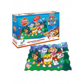 Дитячий набір магнітів Щенячий патруль "Мчимо на допомогу" Magdum ML4034-33 35 шт