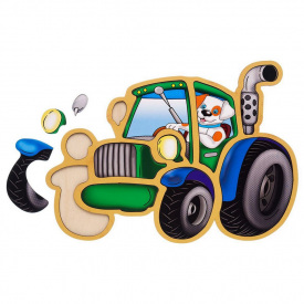 Дерев'яний пазл-вкладиш "Трактор" Ubumblebees ПСД119 PSD119 пазл-контур