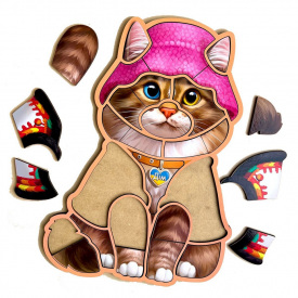 Дерев'яний контурний пазл "Український котик" Ubumblebees ПСФ136 PSF136 контурний