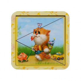 Дерев'яний пазл-вкладиш "Котик - 1" Ubumblebees ПСД112 PSD112 розрізний