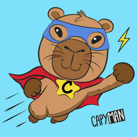 Картина за номерами Santi Капібара-Супермен 25х25 см Різнокольоровий (955477)